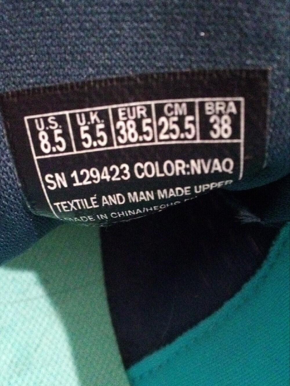 Skechers Navy Athletic Sneakers with Teal Lining - Picture 9 of 9
